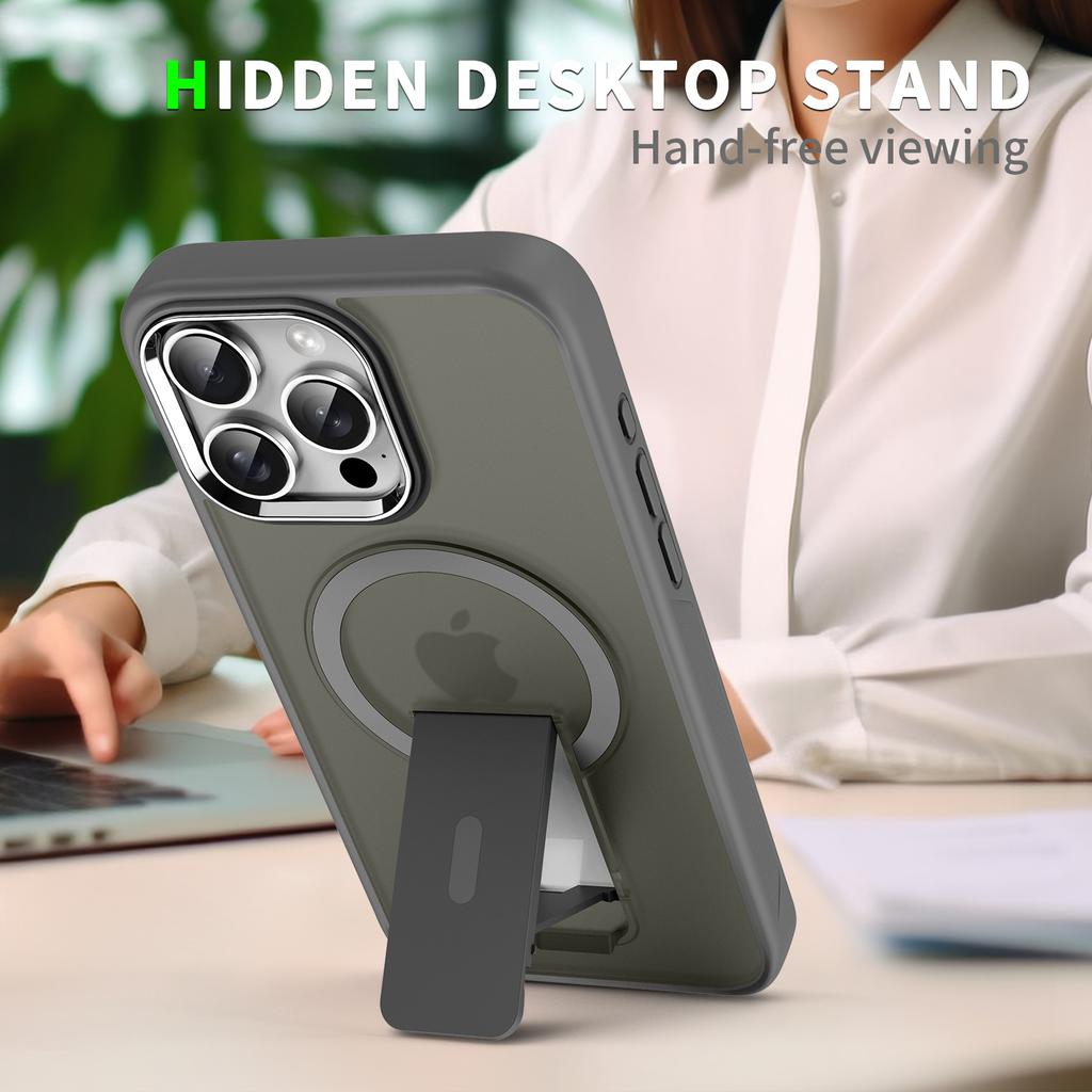 Чехол-подставка с матовым магнитным чехлом Magsafe для iPhone 15 16 Pro Max Plus 15Pro 16Pro Max Protector Mac Safe Wireless Charge Cover
