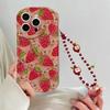 Чехол для RENO 14 15 PRO 15F 14F13F 12F 11f 11 10 12 13 OPPO A6X A2 A3 A5 A6 Pro A3X A18 A17 Милый Клубничный Фруктовый Чехол с Цепочкой