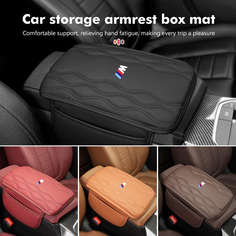 WCHT7 For BMW Car Armrest Pad with Side Storage Bag Center Armrest Protective E70 E91 E30 G30 E53 M3 M5 X6 X4 X7 E92 E93 X1 X3 X5