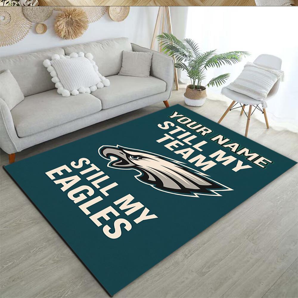 Philadelphia Eagles Customize Text Area Rug Suitable For Entryway Study Room Decorate Room Kitchen Antislip Rug Decorate Offices Wedding Party Gift