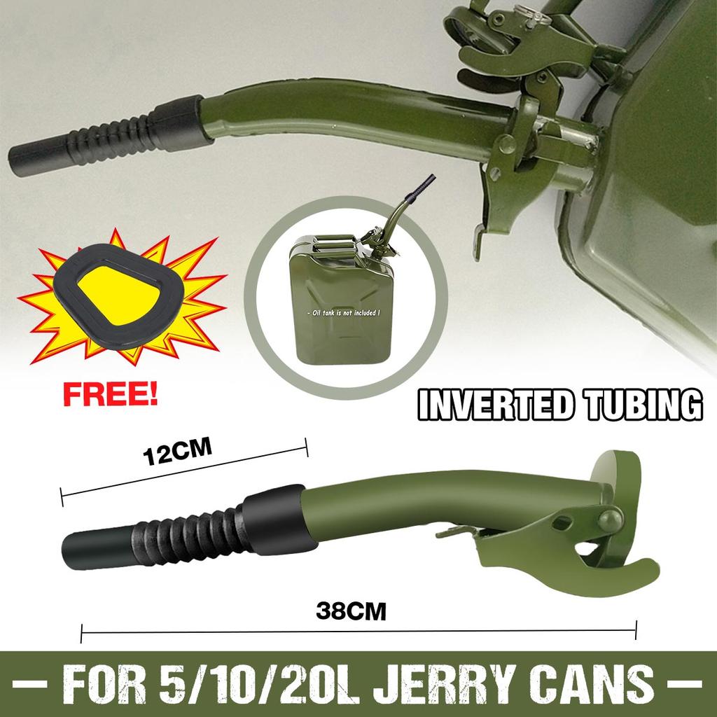 Для канистр 5/10/20 литров, металлическая резиновая канистра, канистра для заливки, гибкая насадка, уплотнитель для бензина, топлива, 38 см + уплотнительная прокладка