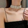 Zinc Zinc Alloy Flower Rhinestones Clavicle Chain Jewelry Accessories Korean Style Choker Women Necklace