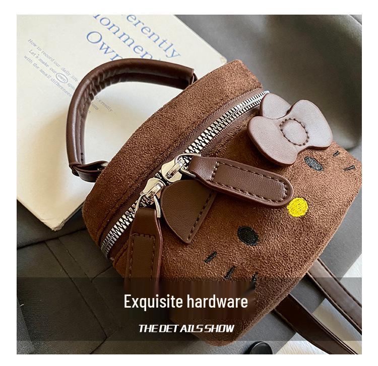 2025 Новая детская милая мини-сумка кроссбоди из кошачьей замши для помады