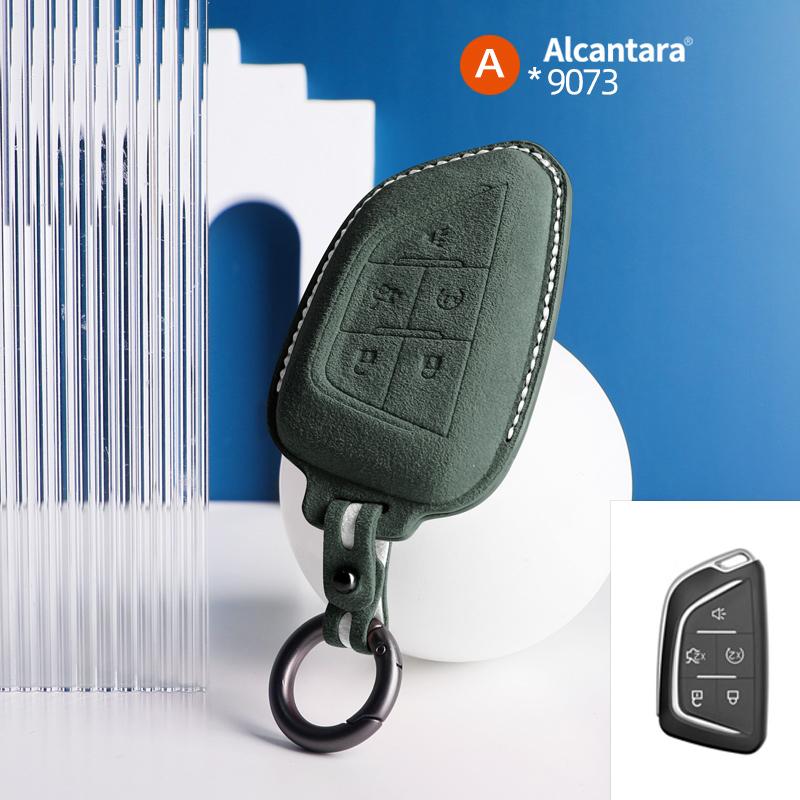 Чехол для автомобильного ключа из алькантары, держатель для ключа, пряжка для 2014-2018 Cadillac ATS CT6 CTS DTS XT5 Escalade ESV SRX STS XTS ELR