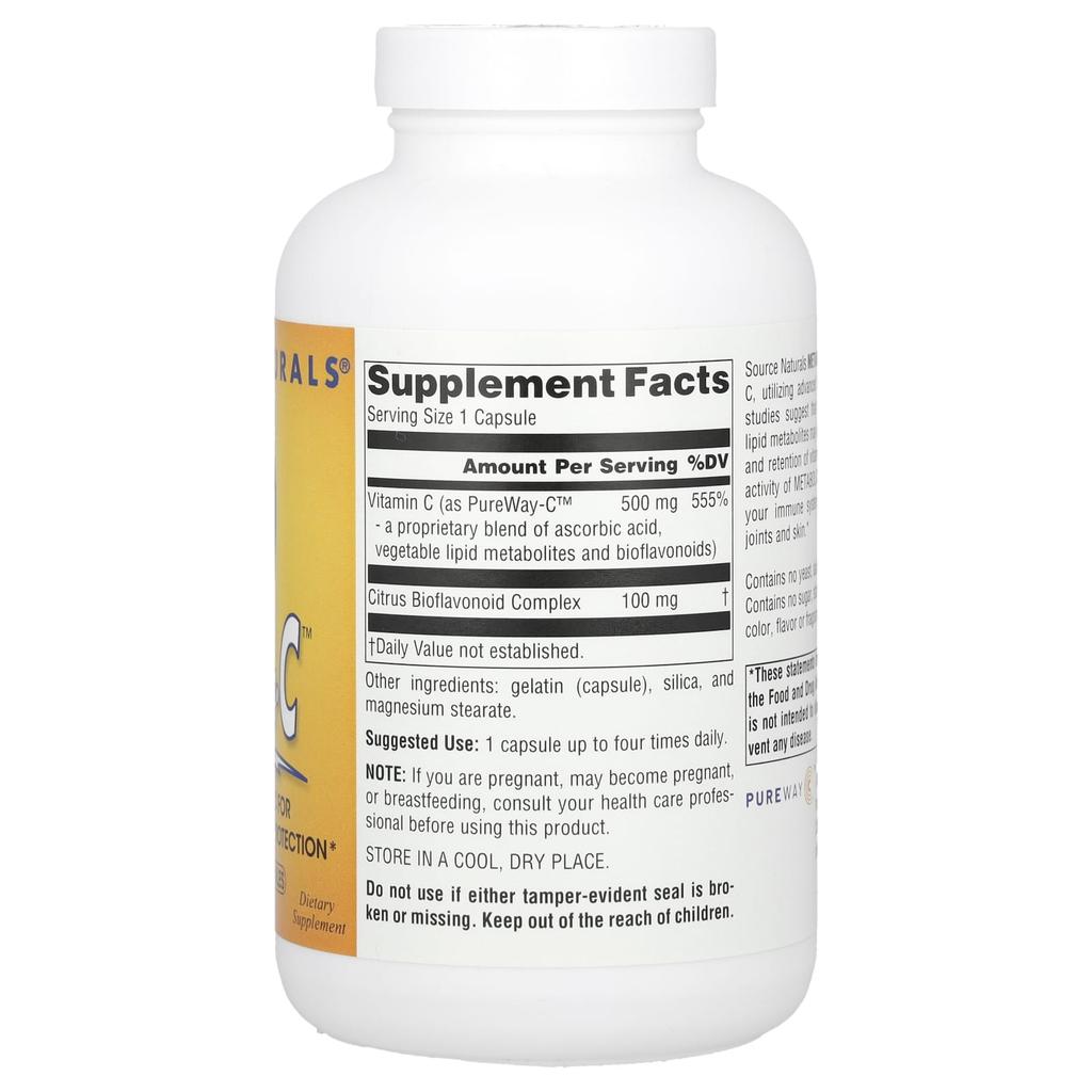 Source Naturals Метаболический С, 500 мг, 180 таблеток