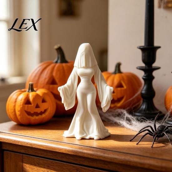 Retro Style Crafts Ghost Bride Statue, Vintage Headless Bridal Sculpture with Veil Mermaid Gown, Minimalist Figure Matte White DIY Unpainted Figurine,
