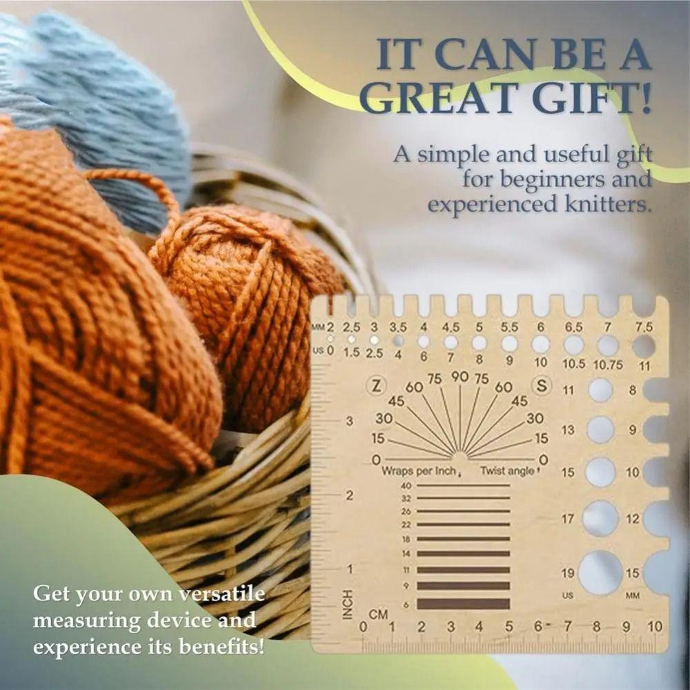Square Knitting Gauge Ruler Handmade Crochet Hooks Ruler  for Spinners Yarn Measuring Tools