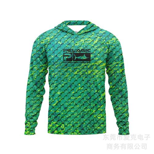 Pelagic fishing clothing summer camouflage sunscreen clothing breathable hooded fishing sportswear quick-drying T-shirt available
