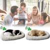 Plush Sleeping Realistic Breathing Cat Furry Dog With Mat Creative Decor Animals