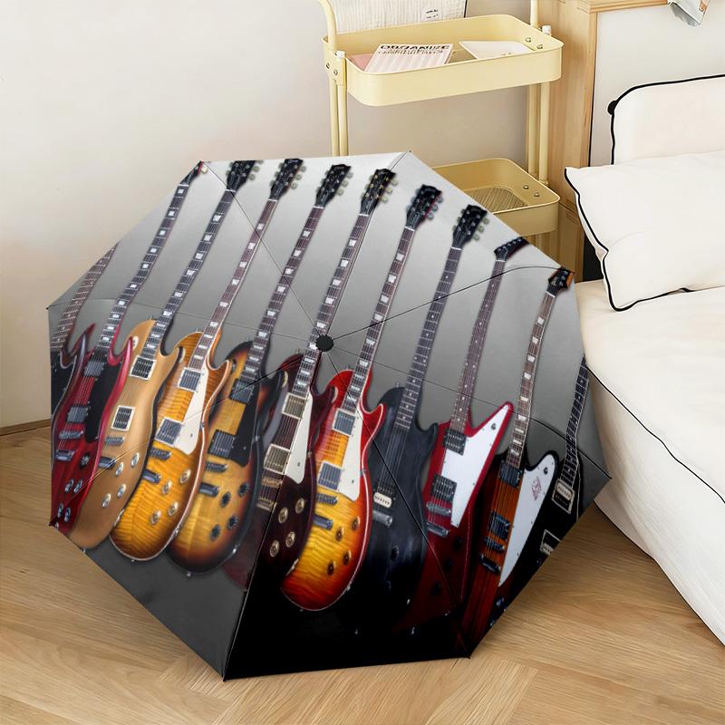 1PC Guitar Automatic Umbrella - Suitable Travel Outdoor Portable Umbrella Birthday Gift Daily Essentials