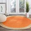 Orange Natural  Fiber Round Collection Round Aqua NF801A Handmade Boho Braided Jute Area Rug