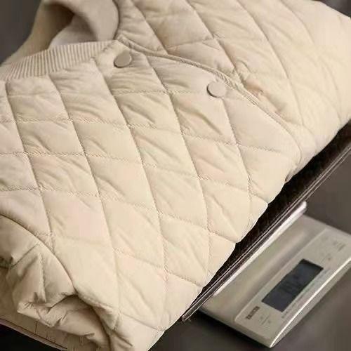 High-End Short Loose Long Sleeve Light Quilted Cotton Jacket Winter Solid Color Cotton-Padded Jacket Casual Plus Size Home Cotton Coat