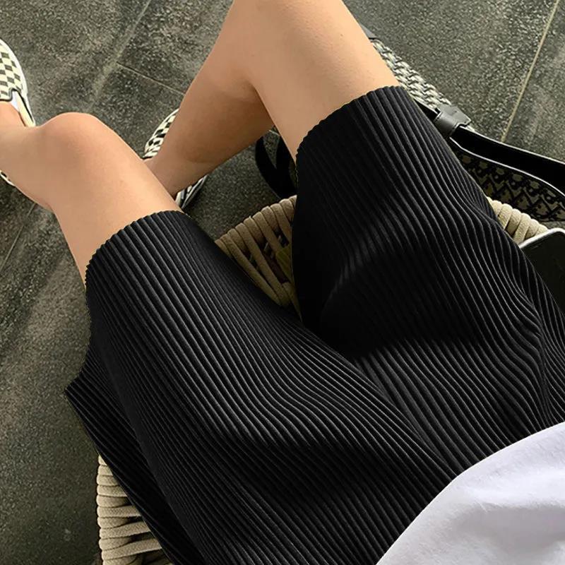 Спортивные шорты женские летние с высокой талией студенческие свободные утягивающие широкие брюки женские свободные повседневные брюки с пятью точками