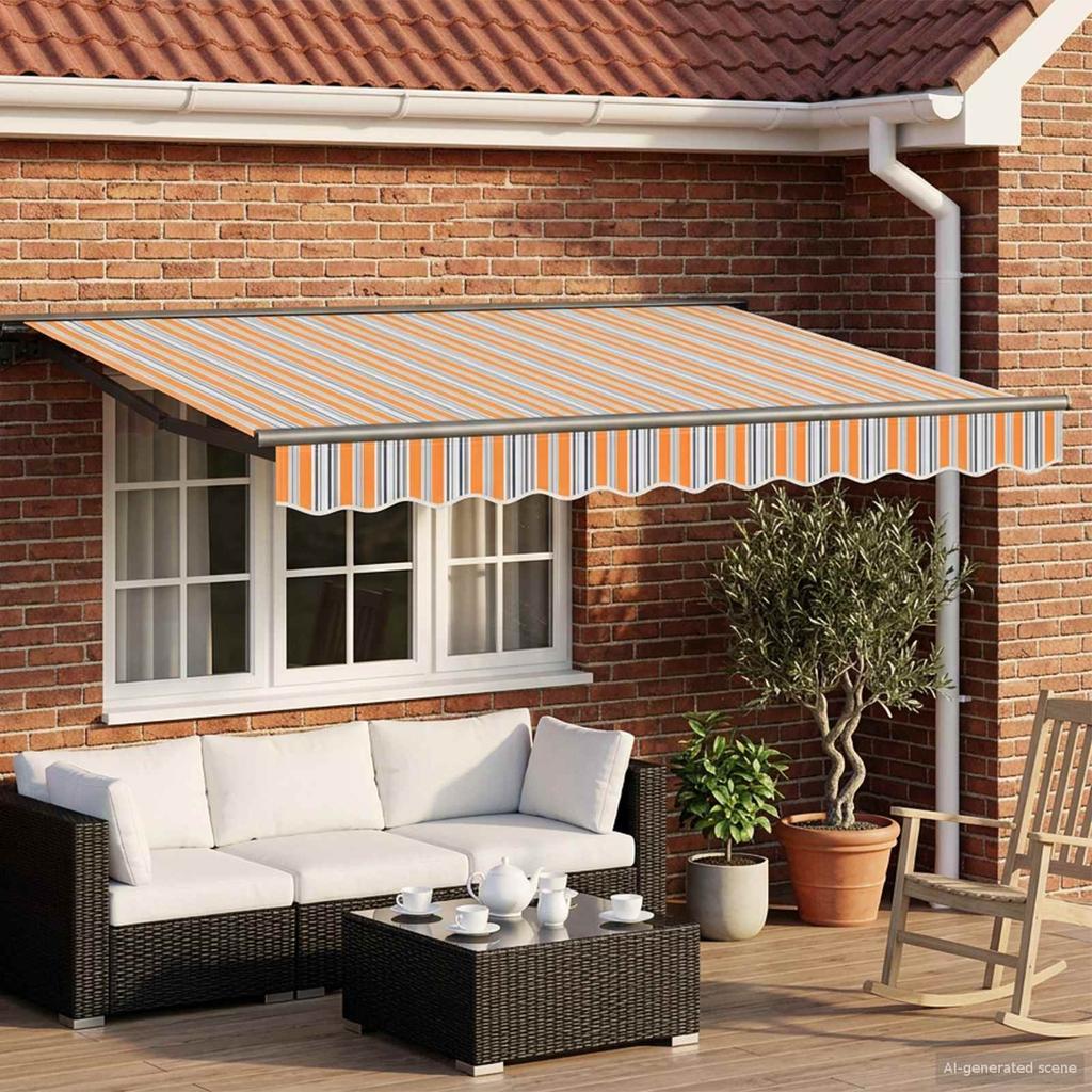 Manual Awning Frame with LEDs 3.5 x 2.5 m