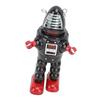 Walking Robot Toy, Adult Wind-Up Toy, Tin Metal, Impact Resistant, Fine Finish (Black)
