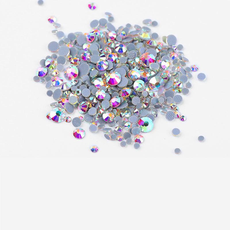 1440 шт. плоских кристаллов AB в упаковке оптом SS3-SS20 прозрачные стразы AB для дизайна ногтей