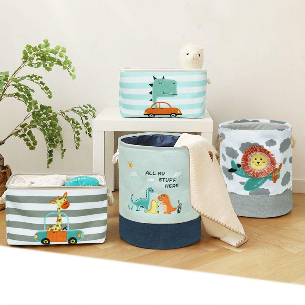 Мультяшная корзина для хранения грязной одежды с рисунком жирафа/динозавра, корзина-органайзер для игрушек, дом