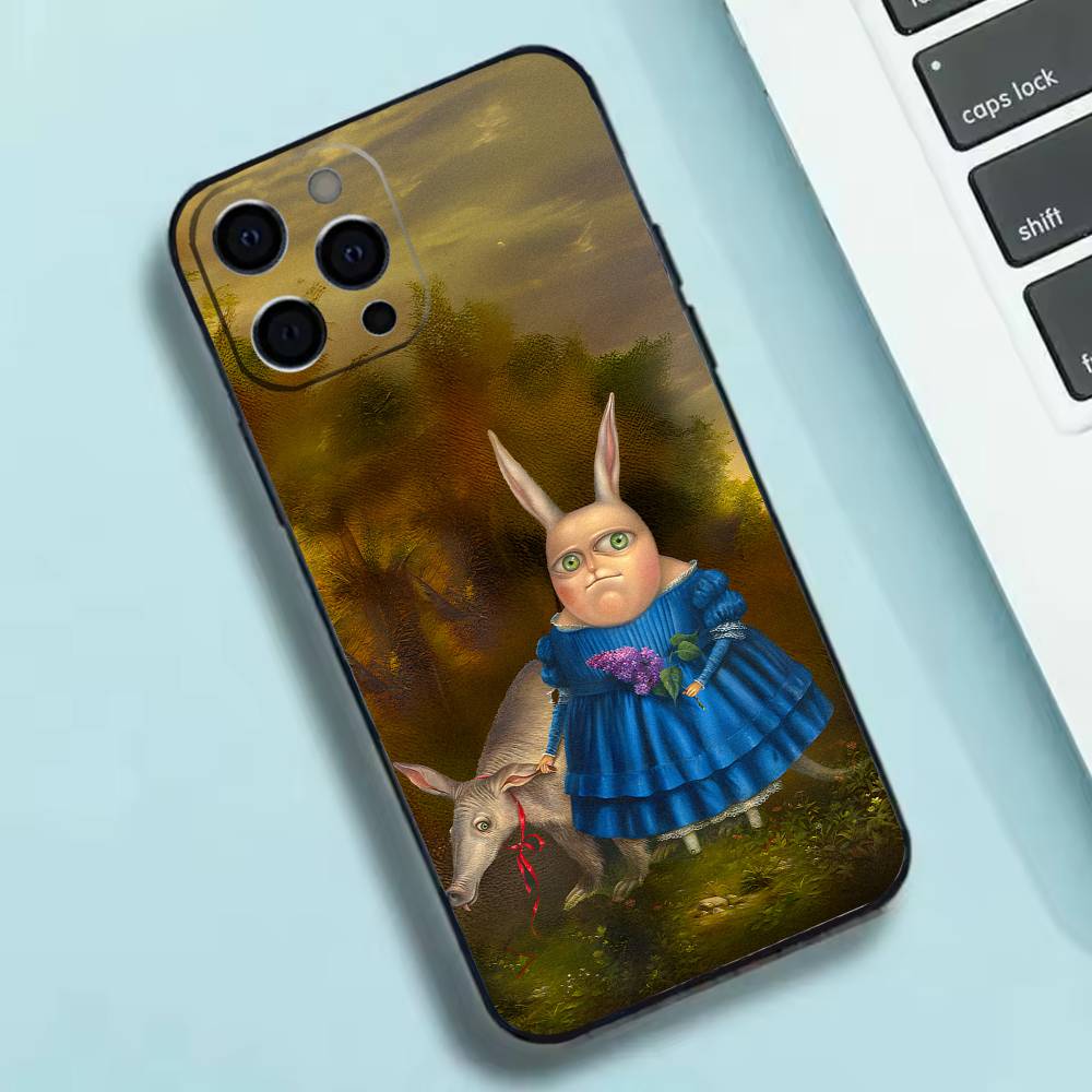 Винтажный Телефонный Чехол Кролик Аристократ Силиконовый Мягкий Для IPhone 17 16 15 14 13 12 11 X XR Plus Pro Max Plus
