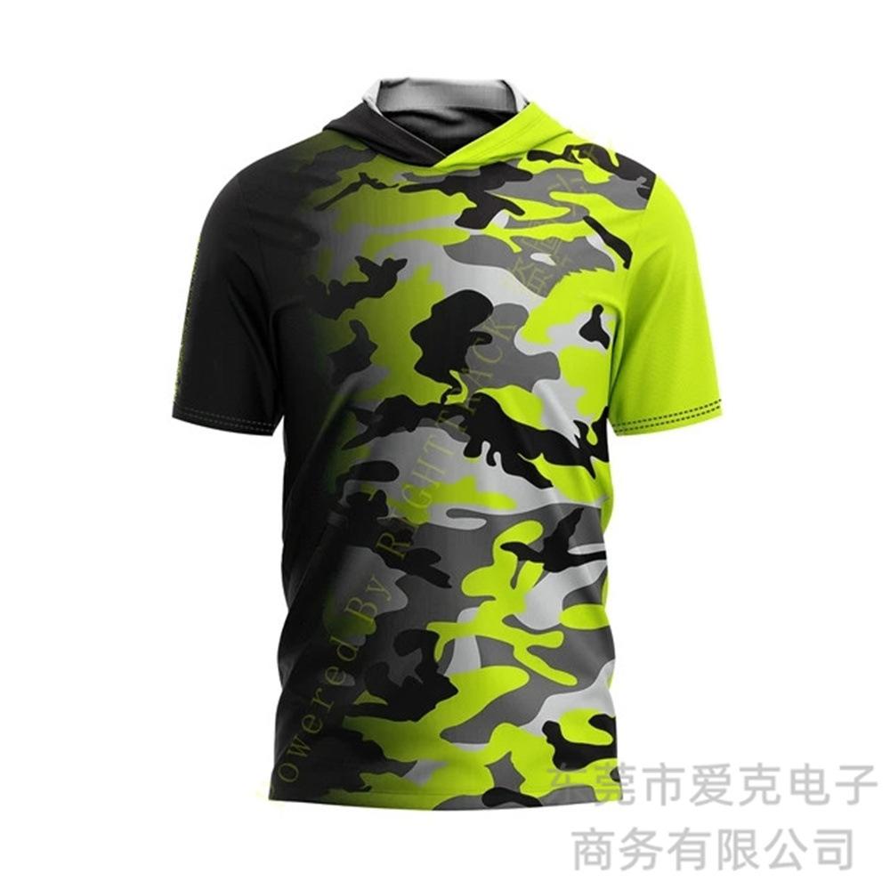 Fishing clothing Sunscreen quick-drying clothing Summer men's short-sleeved hooded outdoor sportswear Breathable Luya fishing shirt
