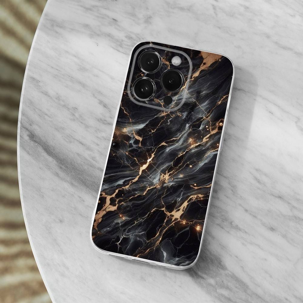 Черный Золотой Художественный Мрамор Для iPhone 12, Mini, 16, X, 17, Plus, 11, Max, 13, XR, 15, Pro, 14, SE, XS, Прозрачный Мягкий Чехол