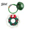 Handcrafted Yarn Accessory Crochet Christmas Keychain with Bell Handmade Tree Hat Glove Wreath Key Ring Pendant Holiday Bag Charm for Backpack,