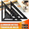 7'' /12" Rafter Square Carpenter Measuring Layout Tool Alloy Metal Triangle Ruler Protractor for Woodworking and Carpentry