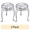 2 Pack Round Metal Plant Stand Indoor Outdoor Display Holder Collapsible Space Saving Iron Durable Rustproof Pots Up To 9 Inch