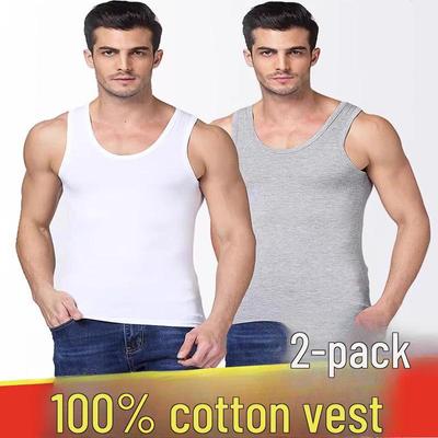 Мужской летний спортивный жилет из хлопка - удобная, эластичная майка для фитнеса