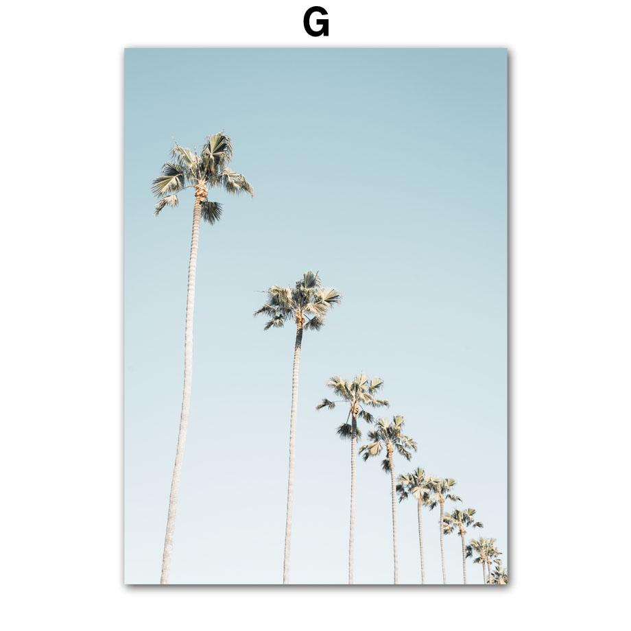 Кокосовая пальма доска для серфинга шале океан пляжный пейзаж настенная живопись на холсте скандинавские постеры с принтами настенная картина Декор в гостиную