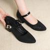 Sandals Female Mid-heeled Sandals Mesh Sandals Cave Shoes Hollow Breathable Single Shoes Thick with Soft Bottom Shoes