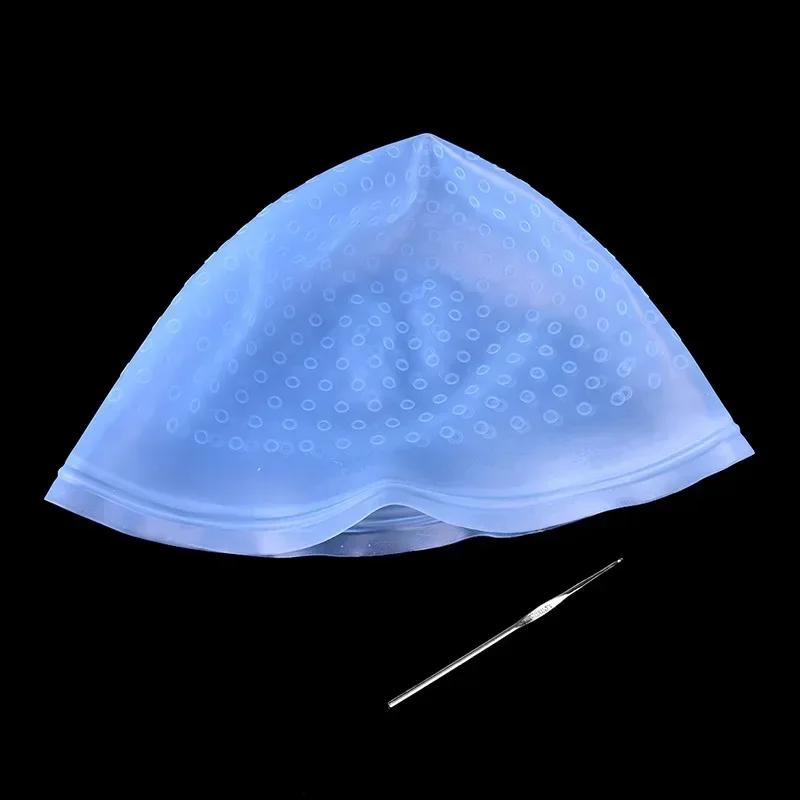 Многоразовая силиконовая шапочка для окрашивания, мелирования, осветления, горячая распродажа, безопасная, дышащая, с крючком, женский инструмент для укладки, инструмент для самостоятельного окрашивания волос