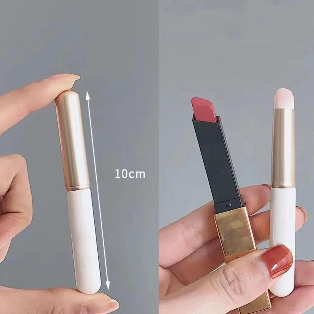 Маленькая кисточка для губ с чехлом, портативная кисть для макияжа губ, высокое качество, с чехлом, круглая головка, кисточка для помады, рекомендуется