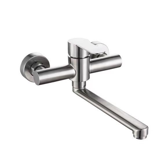 304 Stainless Steel Wall-Mounted Faucet for Hot/Cold Water - Ideal for Laundry, Balcony, and Vegetable Washing Sinks