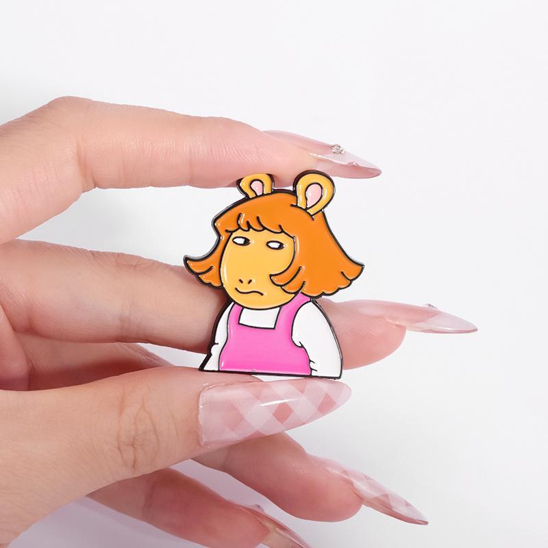 80s 90s Cartoons Girl Enamel Pins Custom Pink Clothes Girl Brooches Lapel Badges Clothes Funny Jewelry Gift for Kids Friends