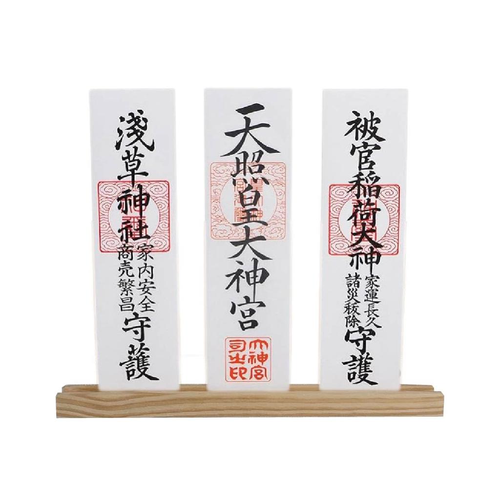 [Studio Plus] Simple Shinto Shrine, 30cm Wide, Perfect for 3 Ofuda (Charms), Modern Shinto Shrine, Stylish Ofuda Stand, Ofuda Holder, Modern Shinto