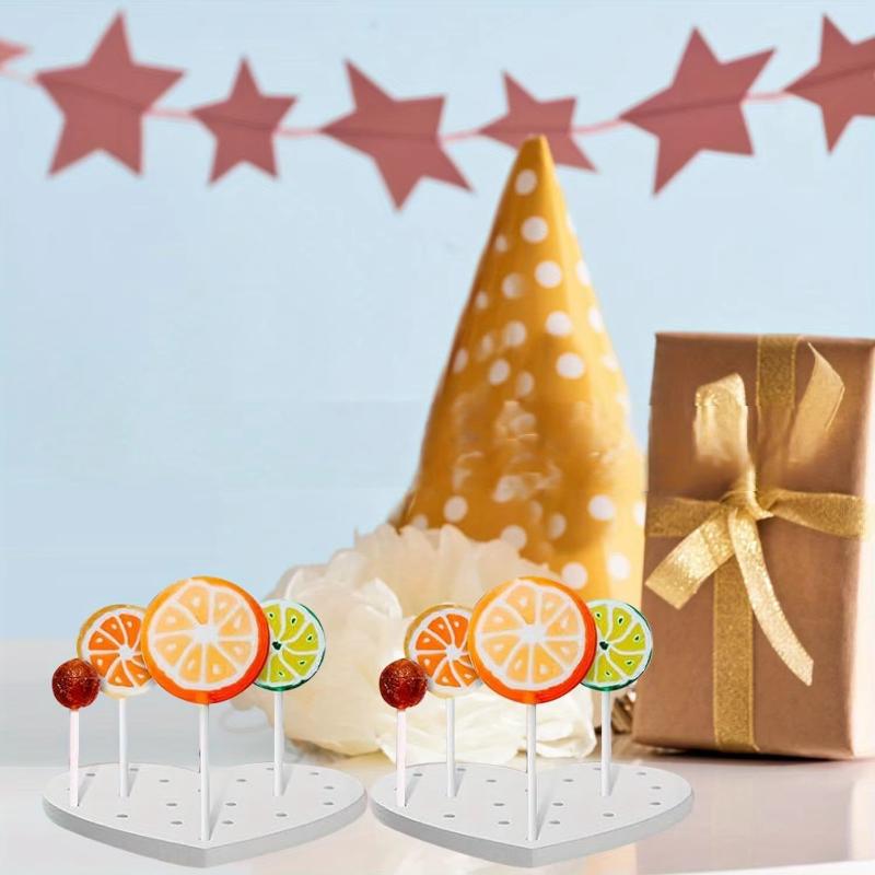 Acrylic Heart-shaped Lollipop Stand Display Stand, Perforated Lollipop Stand for Parties, Celebrations and Events