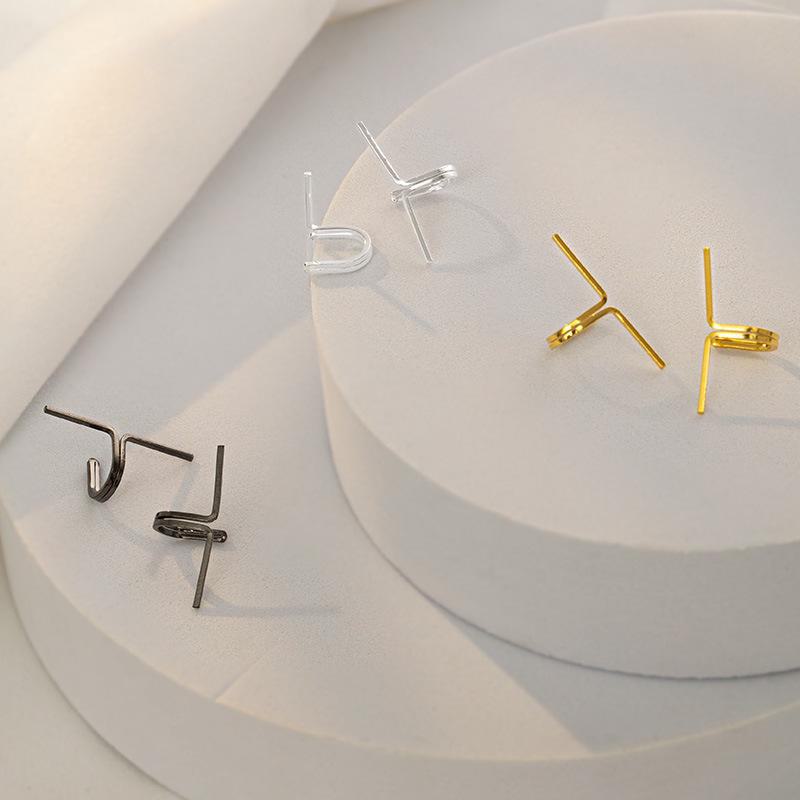 Клипсы для ушей Banyan Tree S925 Silver без проколов: Серьги-каффы Simple Line унисекс - модный европейский и американский стиль