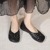 Модная женская обувь 2024 Высокое качество Весенние женские балетки Слипоны Квадратный носок Однотонные Перфорированные Дышащие Повседневные Лаконичные Удобные Женские Кроссовки