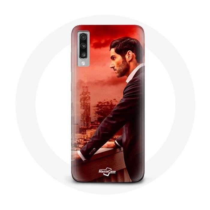 Coque - Samsung - Galaxy A70 - Rouge - Souple - Lucifer Morningstar Saison 5