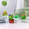Mini Cactus Figurines Ornaments Cactus Bonsai Decor Sculptures and Figurines Desktop Ornament  Car Home Decoration AVE