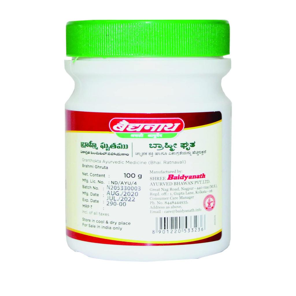 Baidyanath Asli Ayurved Brahmi Ghruta 100g Pack Of 1 Traditional Herbal Ghee for Daily Wellness