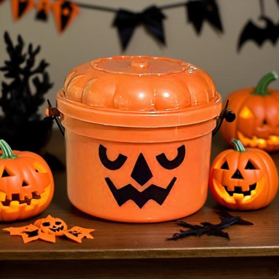 3/7 шт. Мини-ведерко-тыква Яркий ностальгический дизайн Странная атмосфера Жуткое украшение в виде мини-ведерка-тыквы
