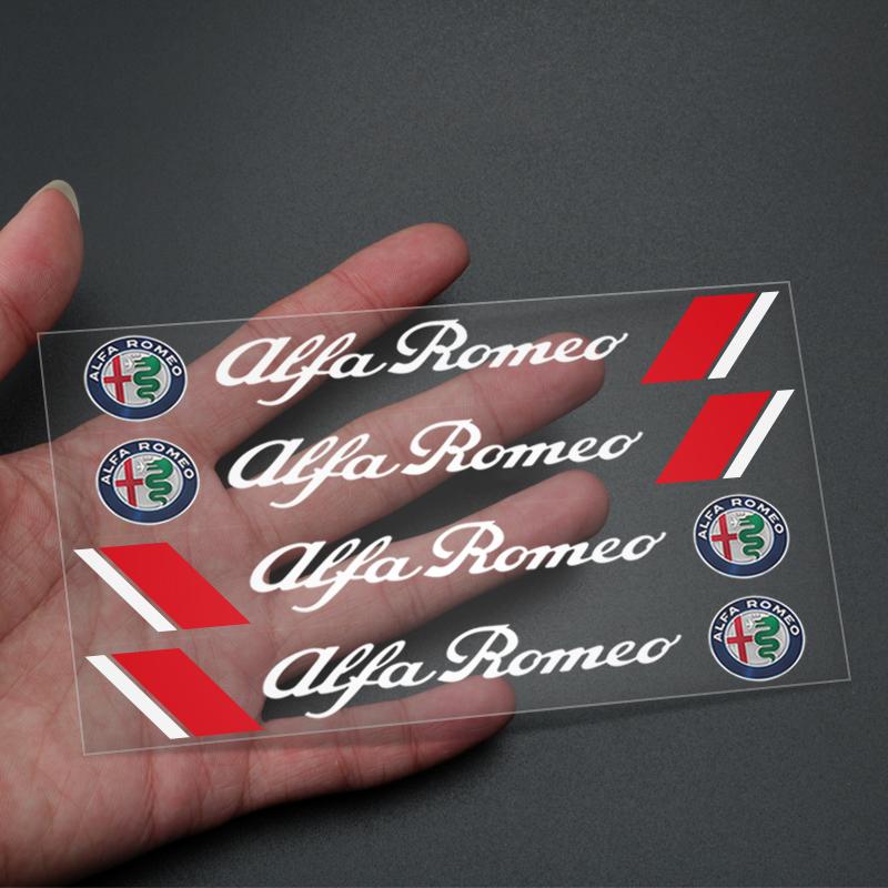 VLFHQ1 4PCS Car Door Handle Sticker Auto Badge Accessories for Alfa Romeo Giulia Stelvio Giulietta 156 159 147 Mito Tonale Brera GT
