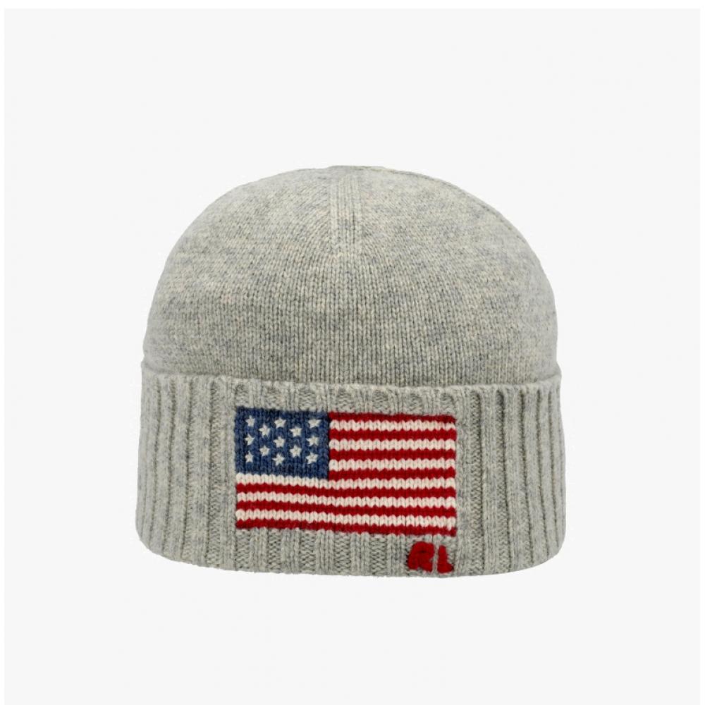 Polo Ralph Lauren Вязаная шапка с принтом флага Pc1441 032