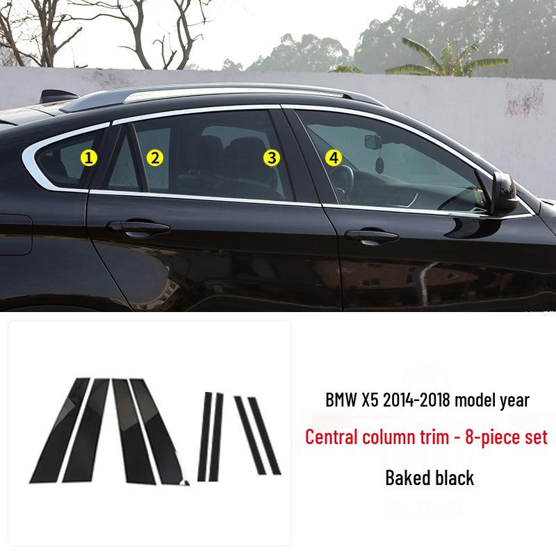 Черная накладка на оконный проем и дверную раму для BMW 3, 5 серии, X3, X5, X6 - Декоративная черная версия 'Воин'.