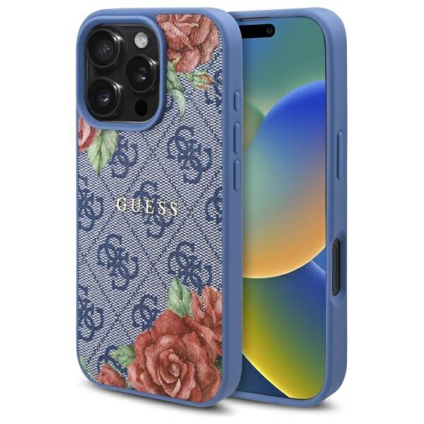 Guess Guhmp16Lp4Ropemcb Iphone 16 Pro    6.3 Blue Hardcase 4G Flowers Print Magsafe