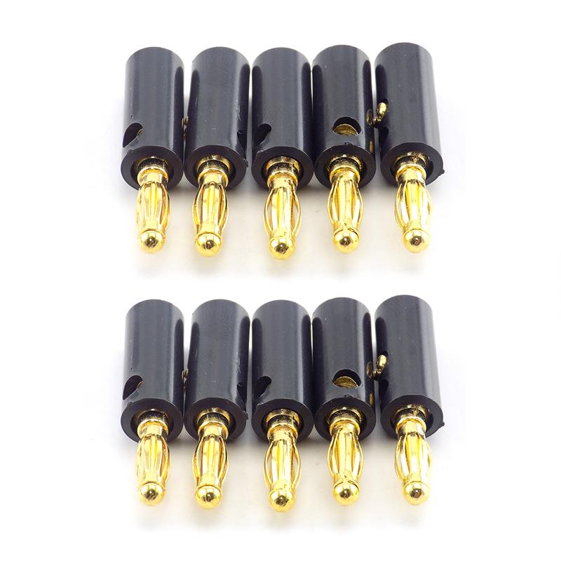 10Pcs Red Black 4mm Banana Plug Socket Connector Gold Plated / Nickel Plated 4mm Banana Male Female Binding Post Speaker Cable