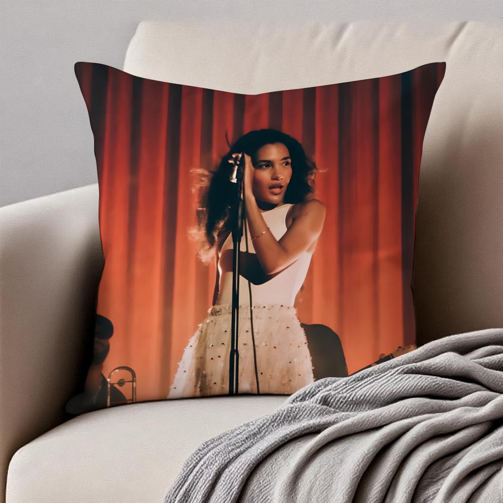 Graceful Jazzy pop Singer OOlivia Dean Cushion Cover Pillowcase Antidustmite Invisible Zipper Short Plush Sofa Cushion