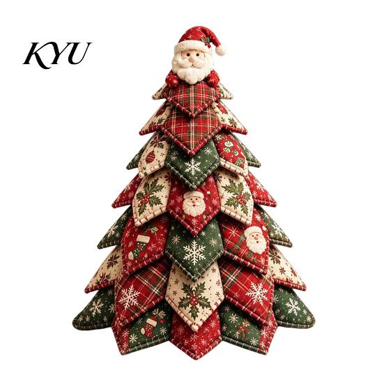 Festive DIY Projects for Holidays Quilted Fabric Christmas Tree Craft Kit, Vintage Patchwork Sewing Set Kits Adults Tabletop Decor, Handmade