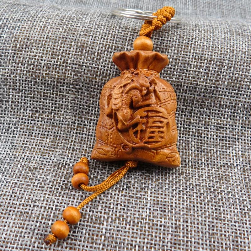 Брелок-подвеска в виде тыквы Pixiu из красного дерева с 3D-резьбой